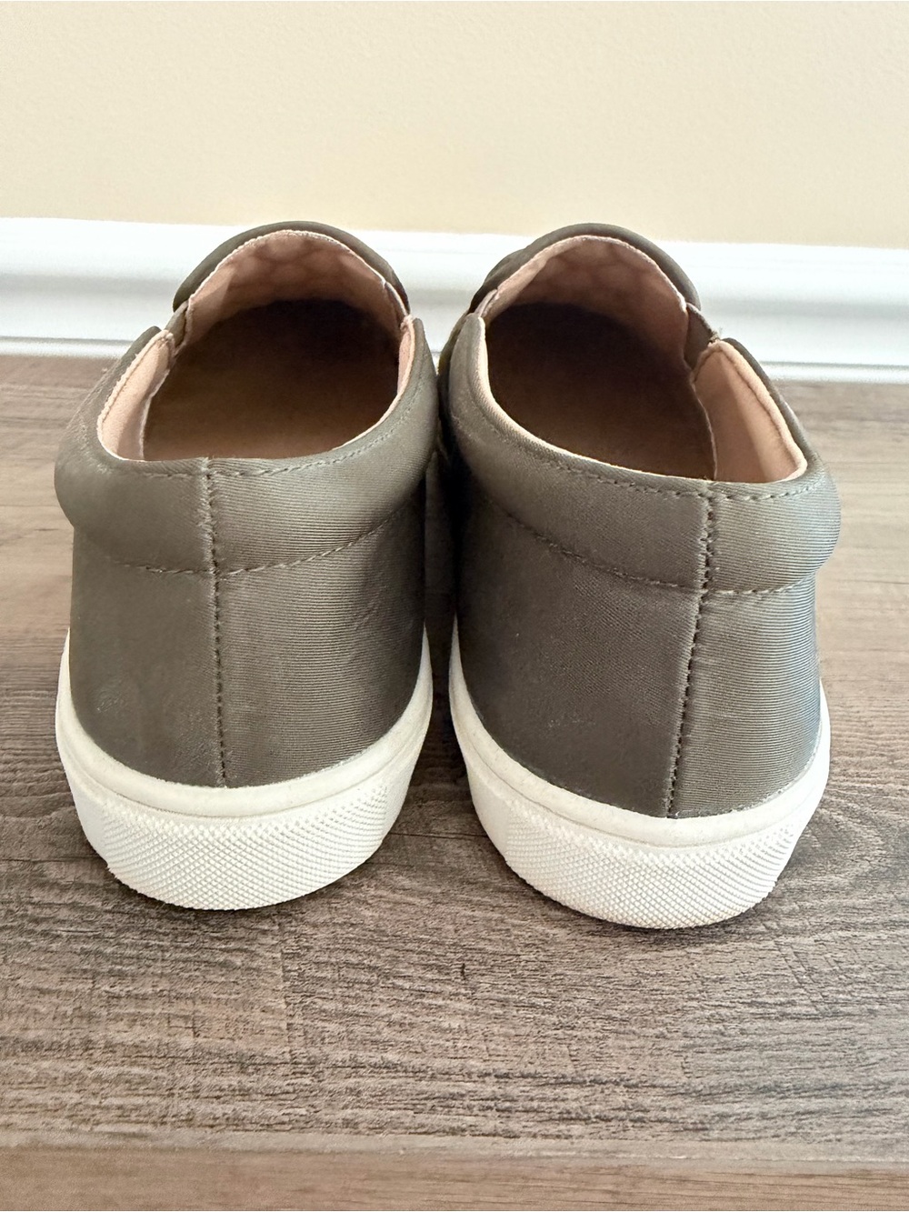 Quilted Slip-On Sneakers in Olive Green - Picture 4 of 6